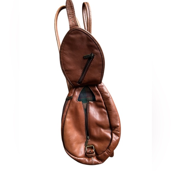 Hidesign vintage leather, preppy Y2K style Boho chic mini backpack - Picture 3 of 9